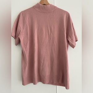 X2 vintage 90s short sleeve mock sweater brown and pink BHS size 18 plus size